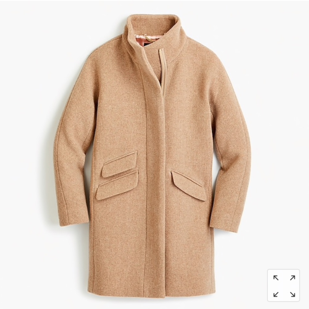 JCrew Stadium Cloth Cocoon Coat Heather Sandstone